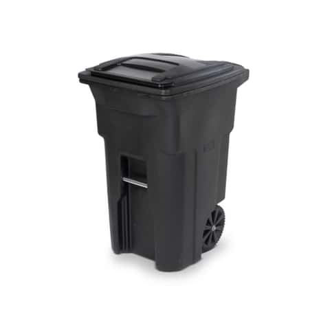 Toter 64 gal Black Polyethylene Wheeled Garbage Can Lid Included