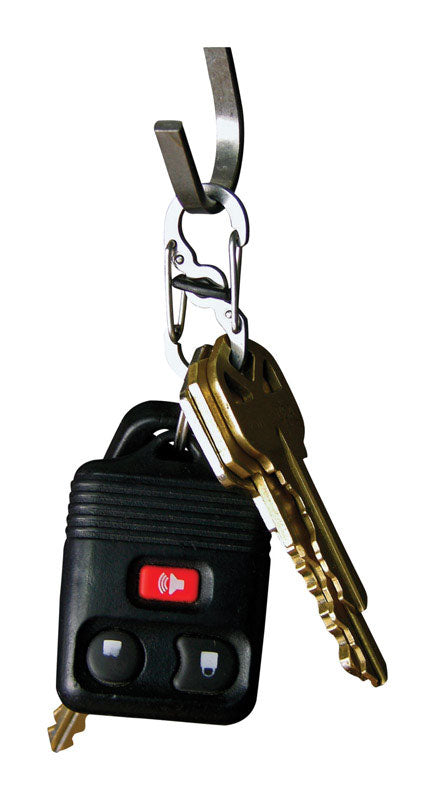 Nite Ize MicroLock 1.8 in. D Stainless Steel Silver Carabiner Key Holder