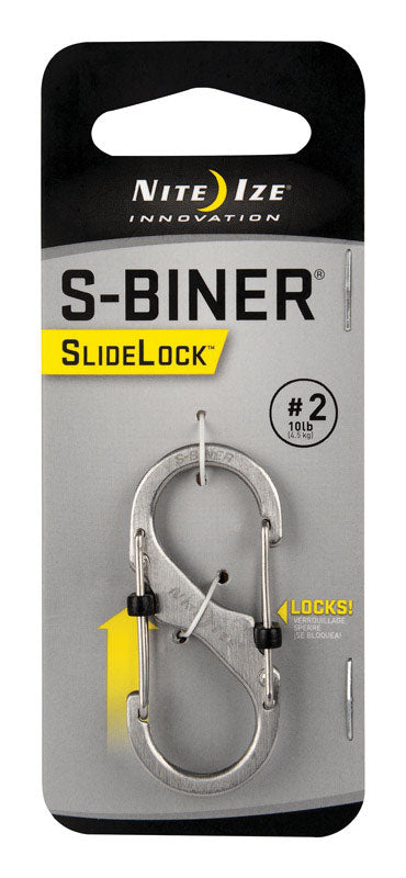 Nite Ize S-Biner SlideLock 1.85 in. D Stainless Steel Silver Carabiner Key Chain