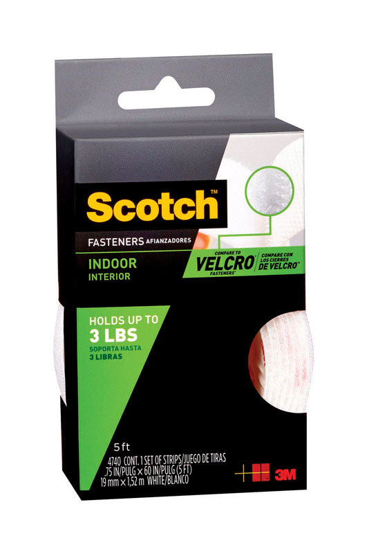Scotch Medium Foam Hook and Loop Fastener 60 in. L 1 pk