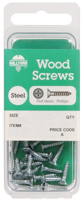 Hillman No. 12 X 2 in. L Phillips Zinc-Plated Wood Screws 4 pk