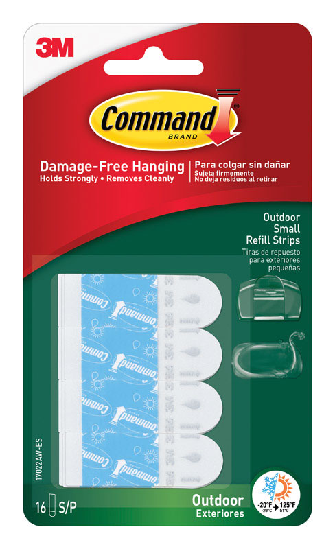 3M Command Small Foam Refill Strips 1.813 in. L 16 pk