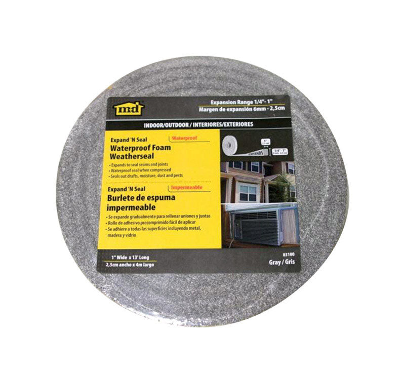 M-D Gray Foam Weather Stripping For Window 13 ft. L X 1/4 in.