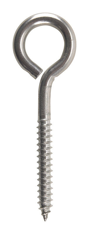 Hampton 3/8 in. X 8 in. L Stainless Stainless Steel Lag Thread Eyebolt