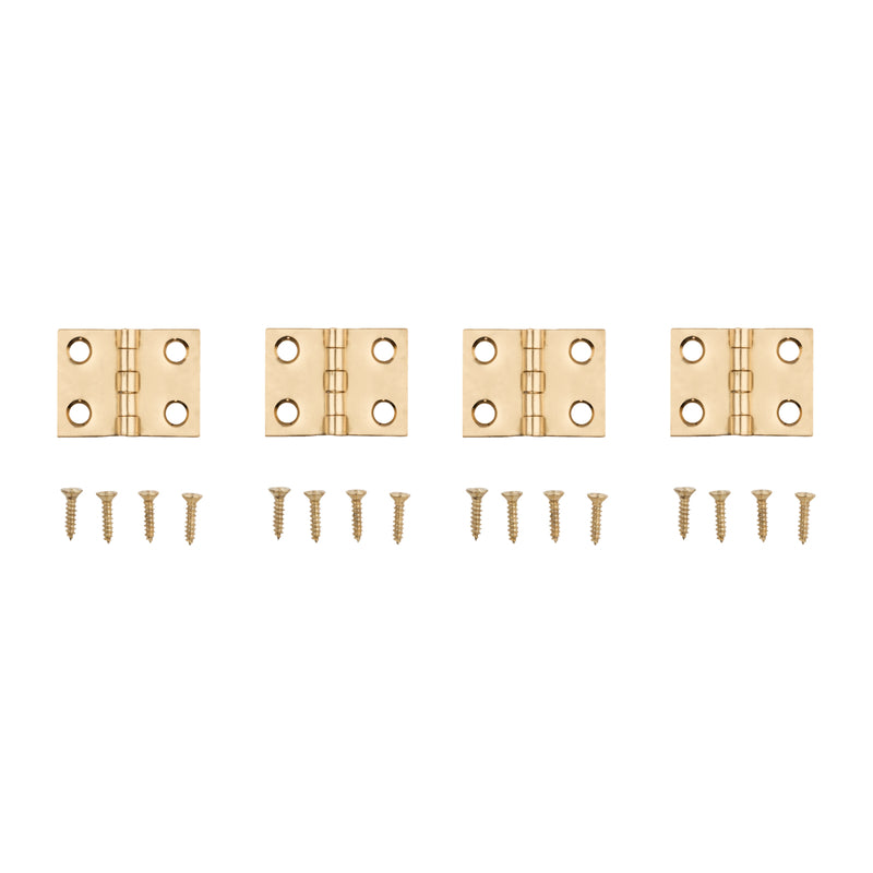 National Hardware 3/4 in. L Solid Brass Broad Hinge 4 pk