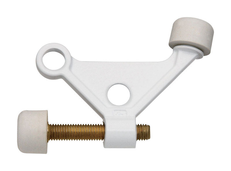 National Hardware Zinc w/Rubber Tip White Hinge Pin Door Stop Mounts to door