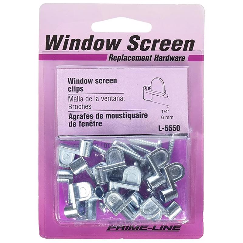 Prime-Line Zinc-Plated Silver Die Cast Screen Clip 4 pk