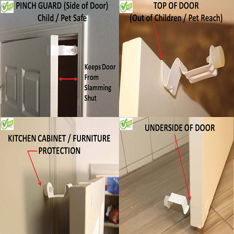 STOPPCLIPP 1 in. W X 3 in. L Steel White Door Stop Mounts to door