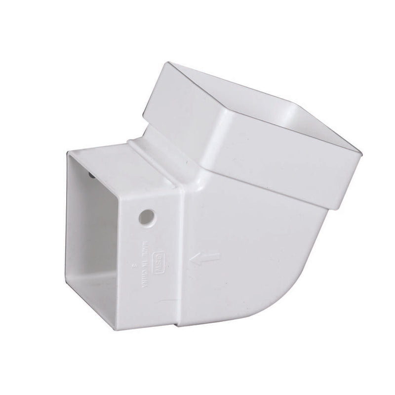 Amerimax 3.88 in. H X 3.63 in. W X 3.63 in. L White Vinyl U Gutter Elbow