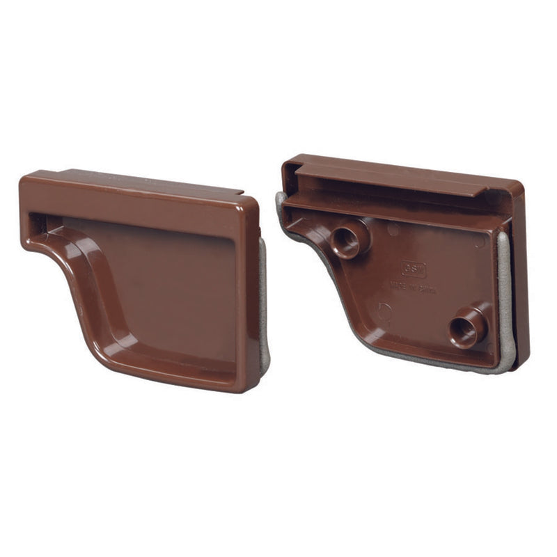 Amerimax 4.6 in. H X 2 in. W X 5 in. L Brown Vinyl K Gutter End Cap Set
