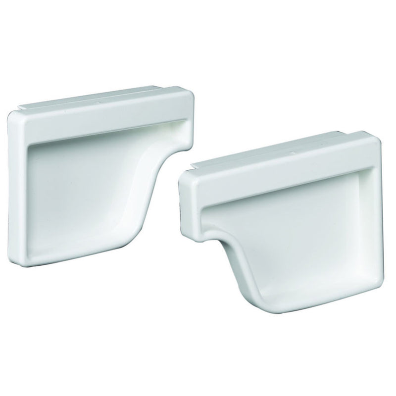 Amerimax 5 in. L White Vinyl K Gutter End Cap Set
