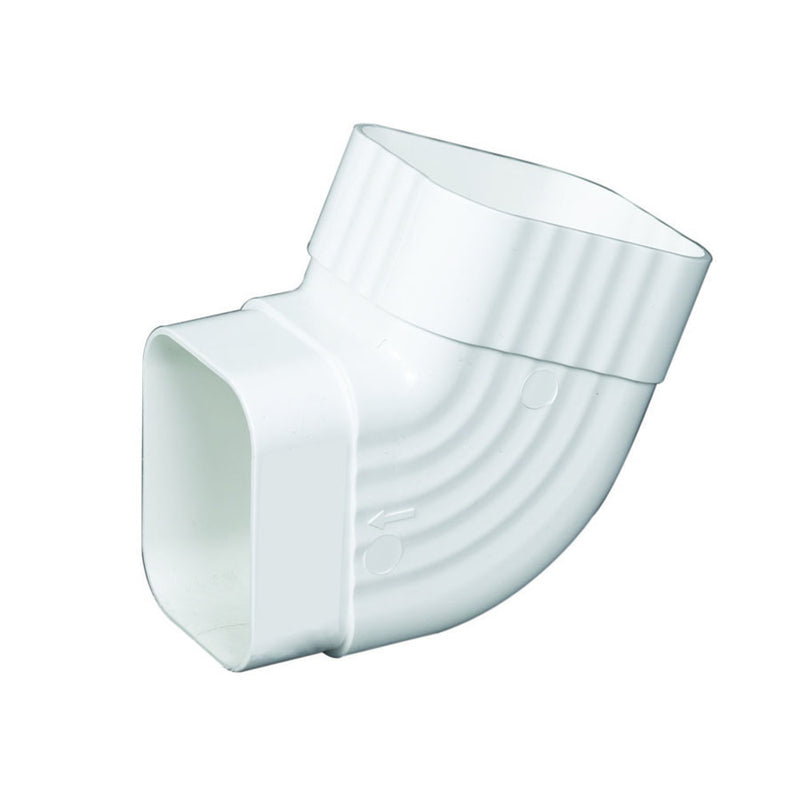 Amerimax 4 in. H X 3 in. W X 5.5 in. L White Vinyl B Gutter Elbow