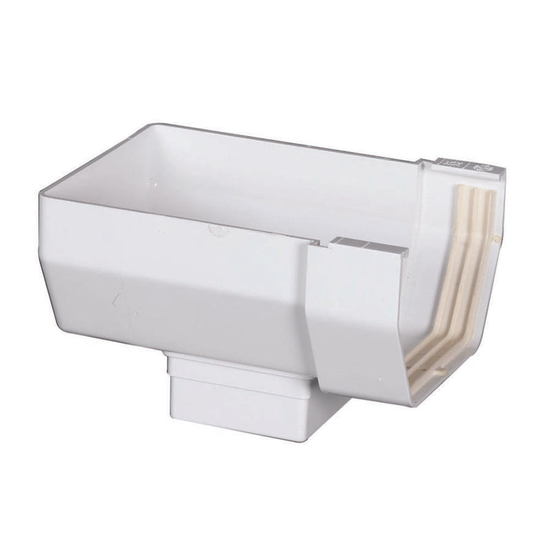 Amerimax 3.5 in. H X 5 in. W X 9 in. L White Vinyl K Gutter Outlet