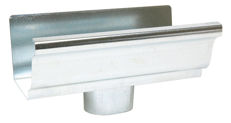 Amerimax 6.5 in. H X 10 in. W X 5.5 in. L Metallic Galvanized Steel K End w/Drop