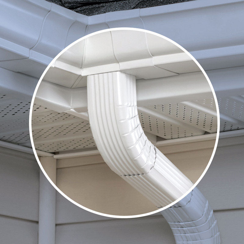 Amerimax 2 in. H X 3 in. W X 17 in. L White Aluminum A Gutter Elbow
