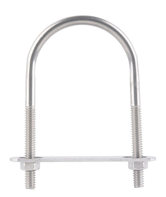 Hampton 1/4 in. X 2 in. W X 3-1/2 in. L Coarse Stainless Steel U-Bolt