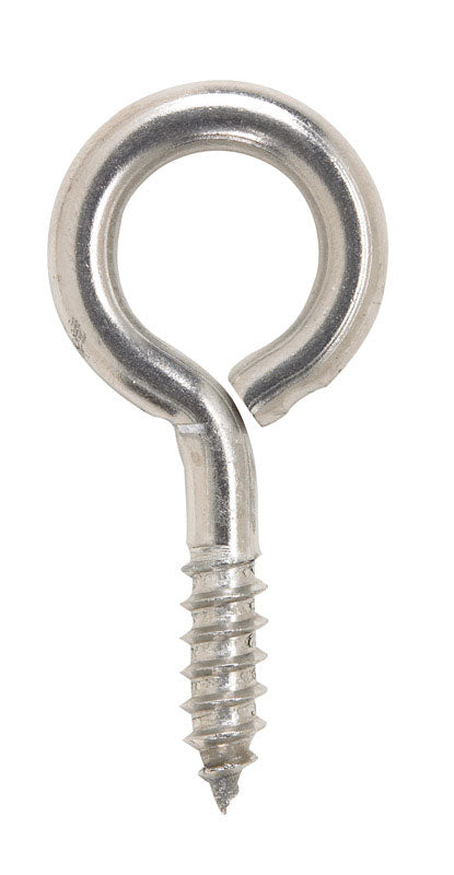 Hampton 9/32 in. D X 2-5/16 in. L Polished Stainless Steel Screw Eye 120 lb. cap. 1 pk