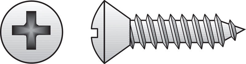 Hillman No. 8 X 1 in. L Phillips Oval Head Sheet Metal Screws 100 pk