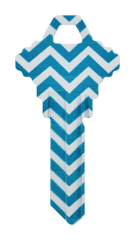 Hillman Wackey Blue & White House/Office Universal Key Blank Single