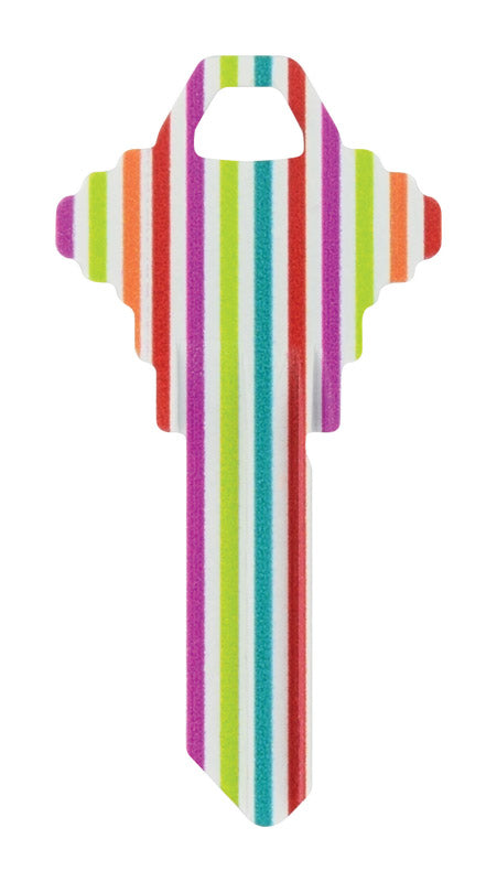 Hillman Wackey Stripes House/Office Universal Key Blank Single