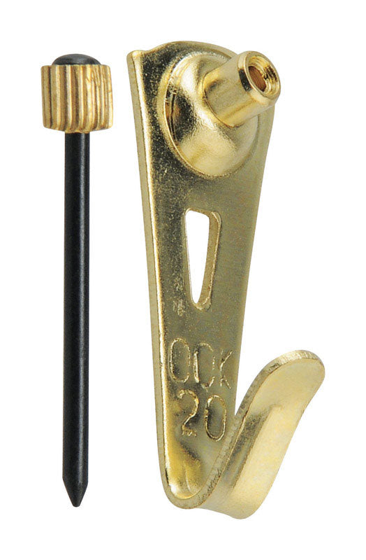 OOK Brass-Plated Blue Picture Hanger 20 lb 3 pk