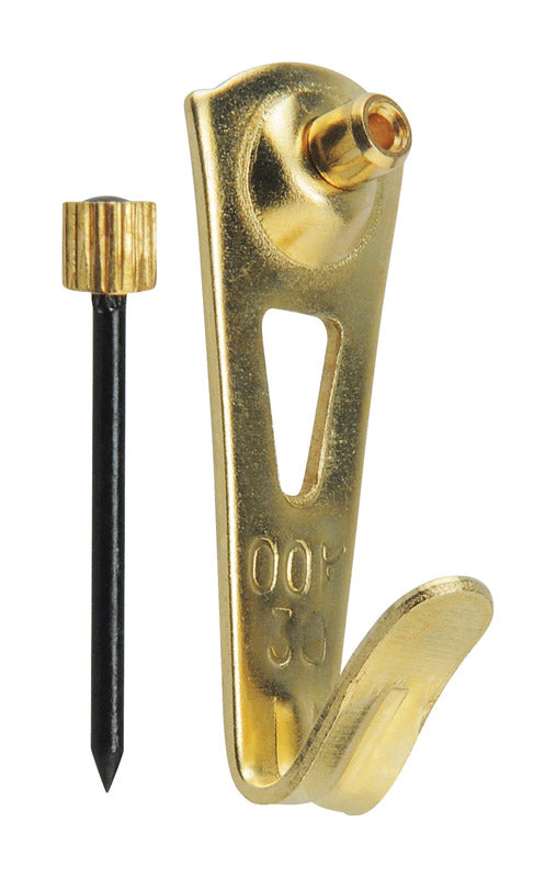 Hillman OOK Brass-Plated Blue Picture Hanger 30 lb 3 pk