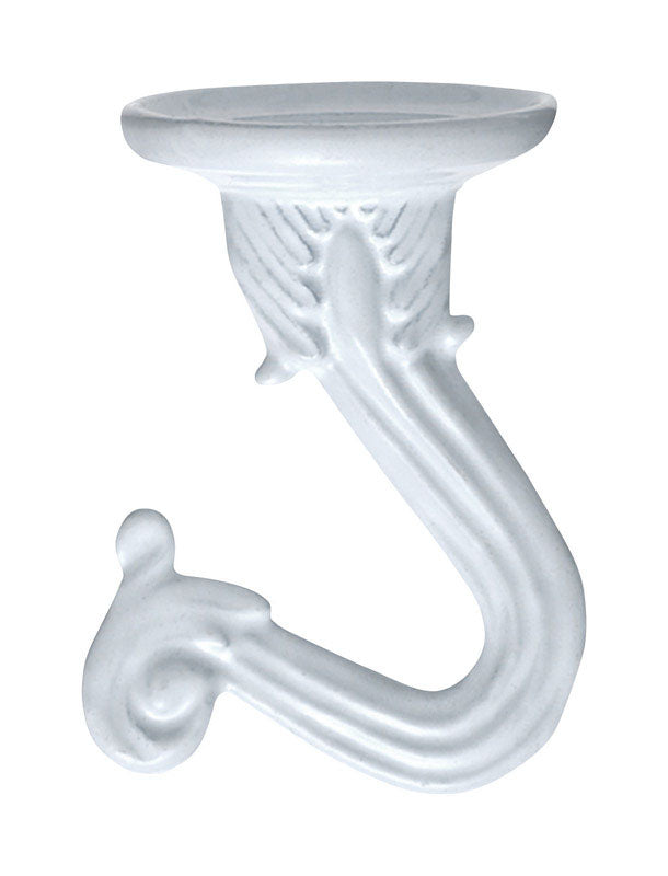 OOK Medium Vinyl Coated White Steel 1-1/2 in. L Swag Hook 30 lb 2 pk