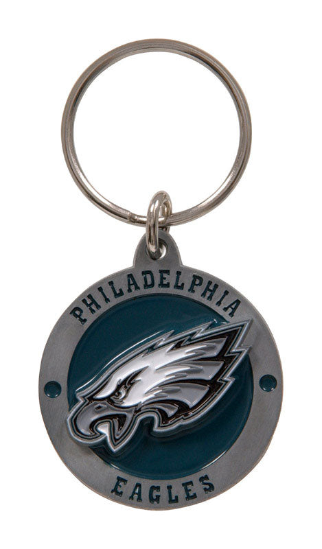 HILLMAN NFL Tempered Steel Black Split Ring Keychain