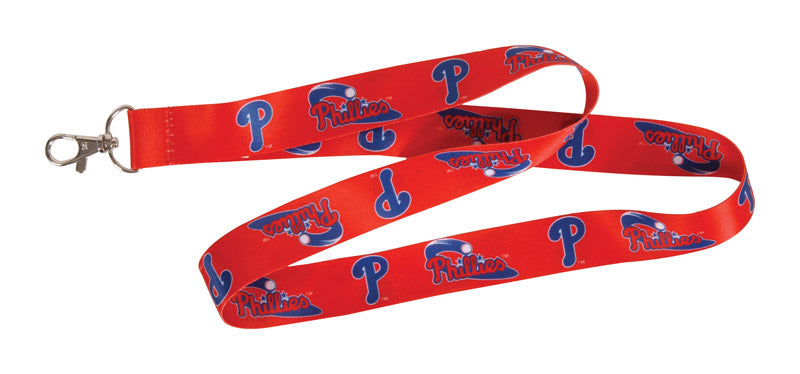 HILLMAN MLB Polyester Blue/Red Carabiner Clip Lanyard