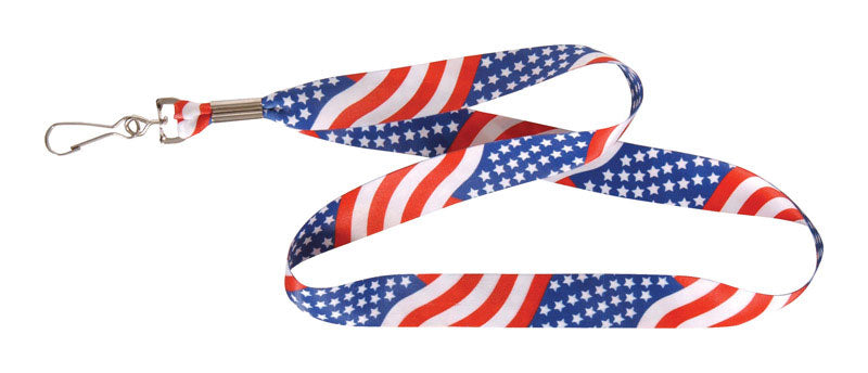 HILLMAN American Flag Polyester Multicolored Decorative Key Chain Lanyard