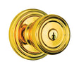 Brinks Push Pull Rotate Barrett Polished Brass Entry Knob KW1 1.75 in.