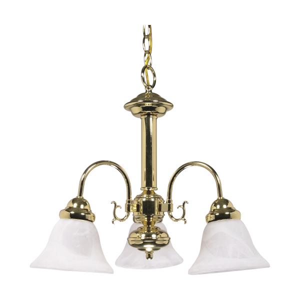 Ballerina - 3 Light - 20 in. - Chandelier with Alabaster Glass Bell Shades