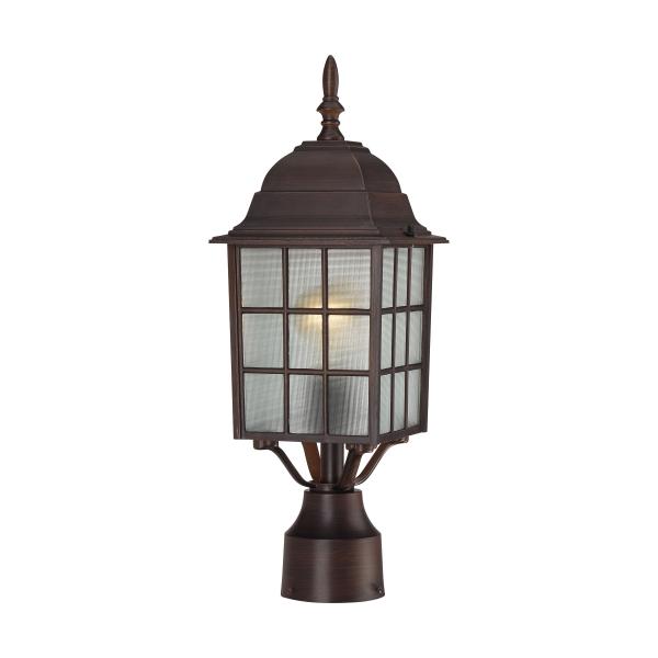 Adams - 1 Light - 17 in. - Outdoor Post with Frosted Glass - Color retail packaging