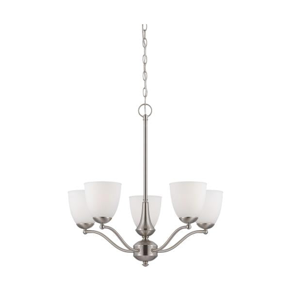 Patton - 5 Light - Chandelier (Arms Up) with Frosted Glass