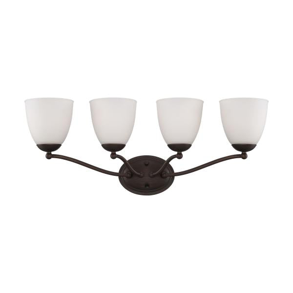 Patton - 4 Light - Vanity Fixture with Frosted Glass
