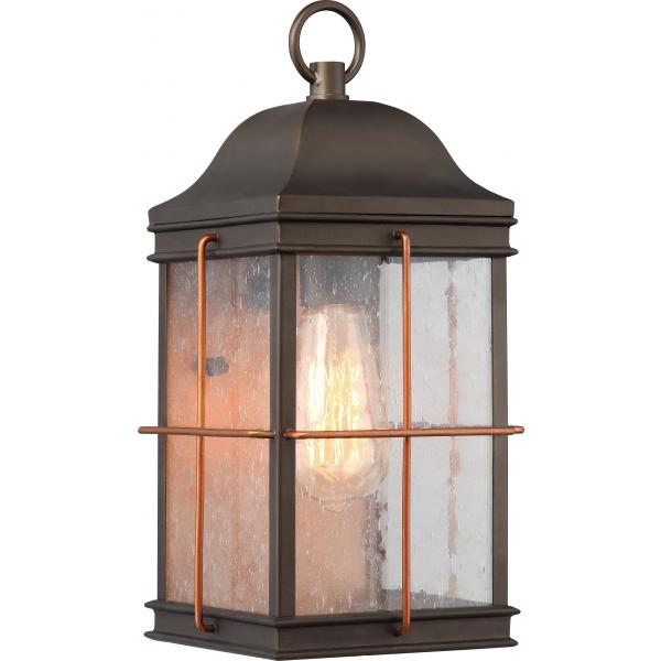 Howell - 1 Light - Medium Outdoor Wall Fixture with 60W Vintage Lamp Included - Bronze with Copper Accents Finish