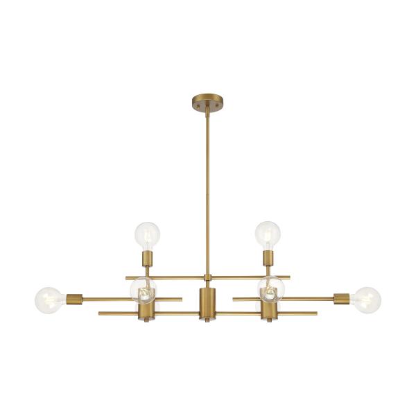 Delphi - 8 Light - Island Pendant Fixture - Aged Gold Finish