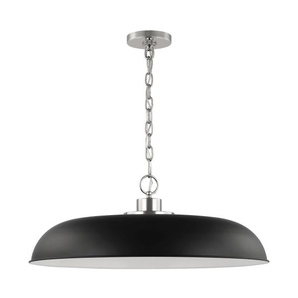 Colony - 1 Light - Large Pendant - Matte Black with Polished Nickel