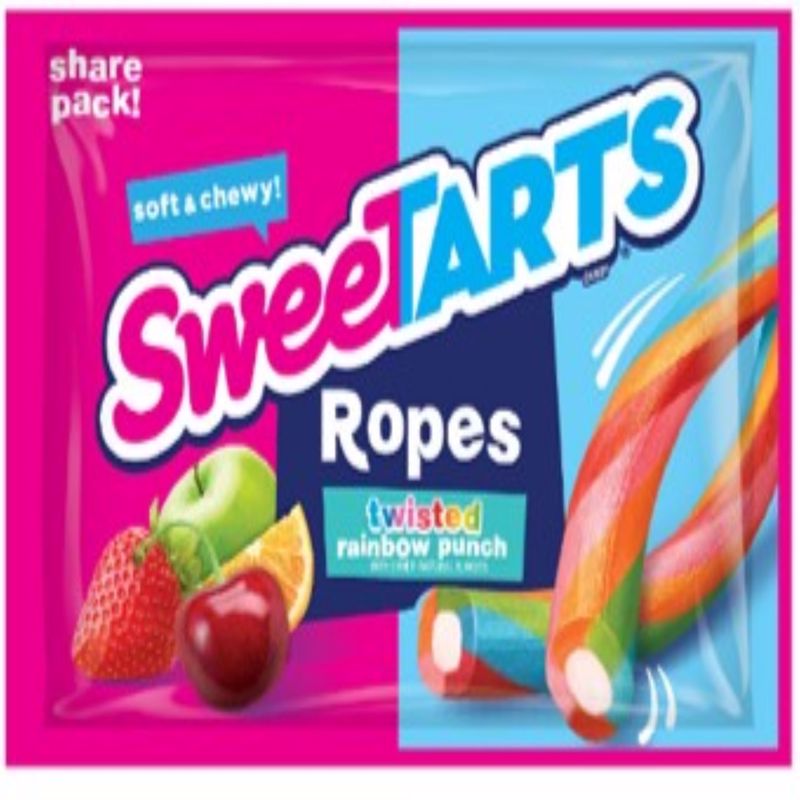 SweetTARTS Soft and Chewy Ropes Twisted Rainbow Punch Candy 3.5 oz