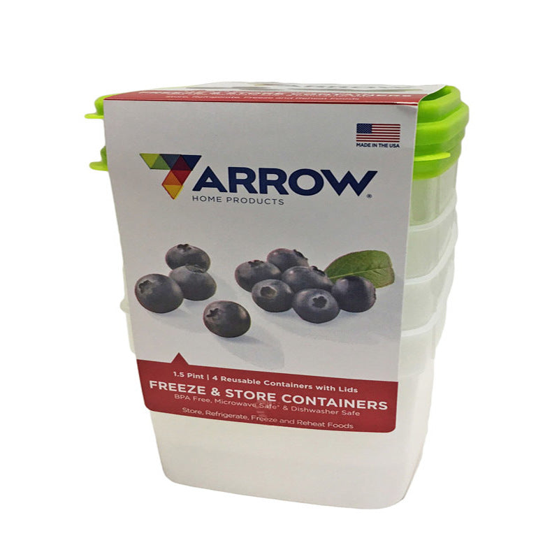 Arrow Home Products 1.5 pt White Food Storage Container 4 pk