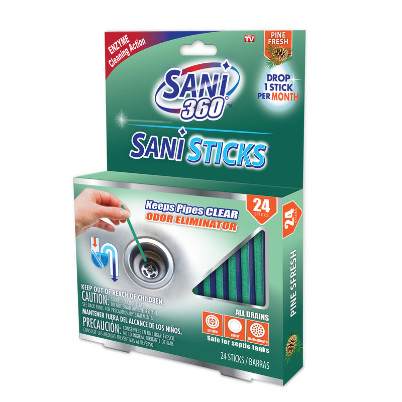 SANI 360 Sani Sticks Pine Scent Deodorizing Multi-Purpose Cleaner Stick 24 pk
