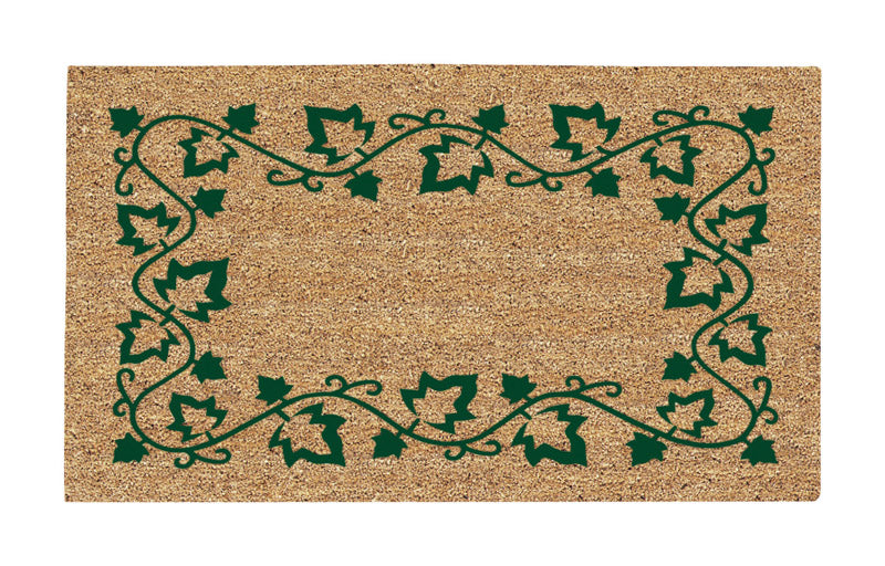 DeCoir 27 in. W X 16 in. L Tan/Green Ivy Border Entrance Mat
