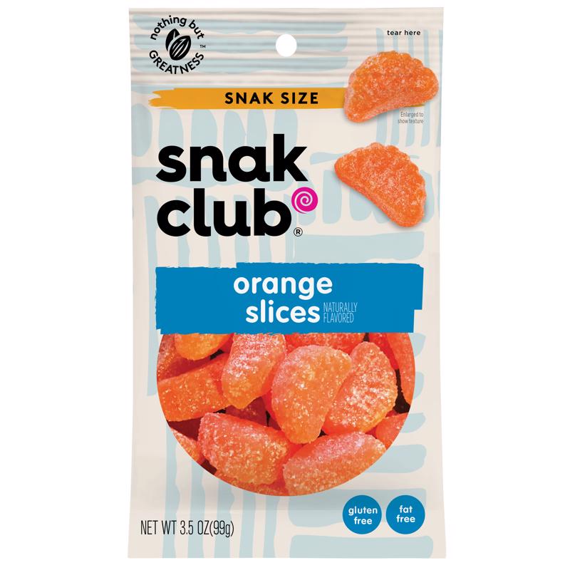 Snak Club Orange Slices Gummi Candy 3.5 oz Bagged