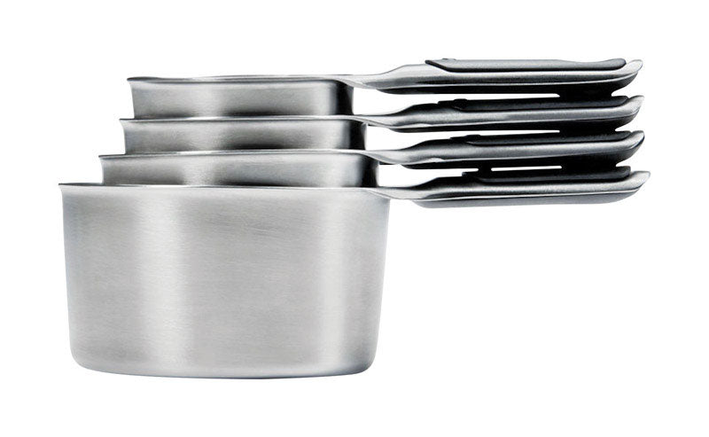 OXO Good Grips 1/4, 1/3, 1/2 , 1 cups Stainless Steel Silver Measuring Cup