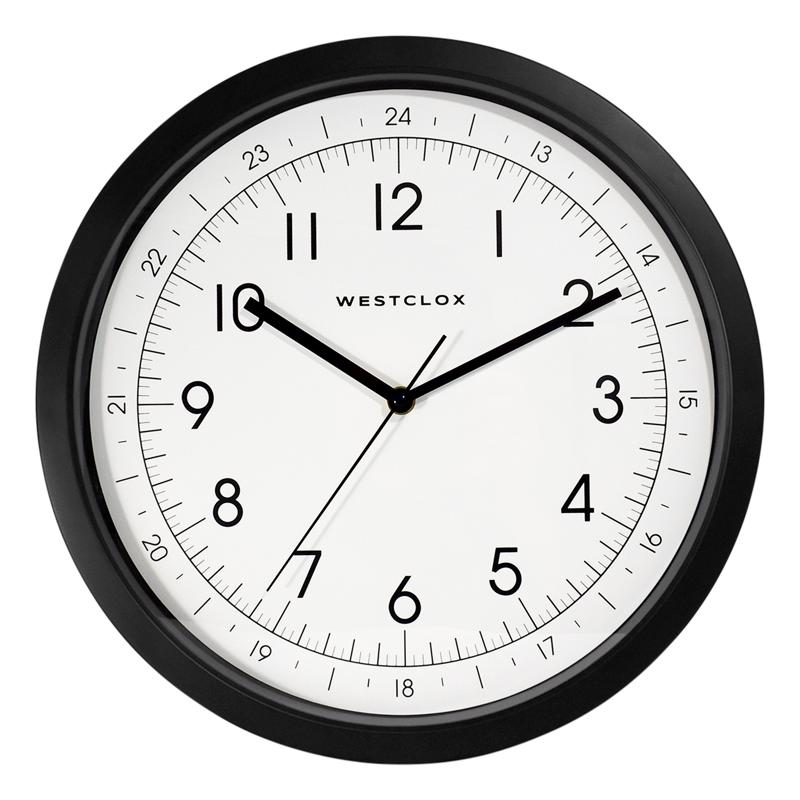 Westclox 13.75 in. L X 13.75 in. W Indoor Analog Wall Clock Plastic Black/White