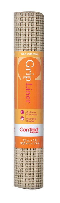 Con-Tact BeadedGrip 5 ft. L X 12 in. W Taupe Non-Adhesive Shelf Liner