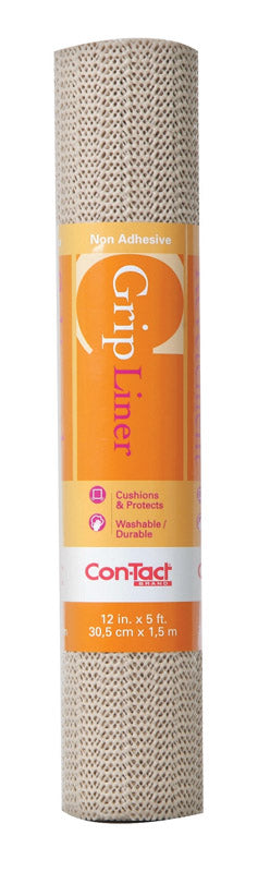 Con-Tact Grip 5 ft. L X 12 in. W Taupe Non-Adhesive Shelf Liner