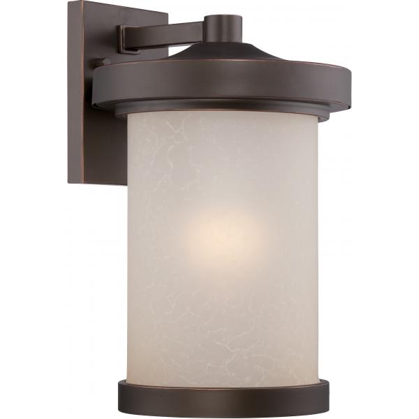 Diego - LED Outdoor Large Wall with Satin Amber Glass