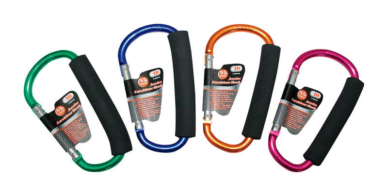IIT Jumbo D Shaped Carabiner Hook Aluminum 1 pk