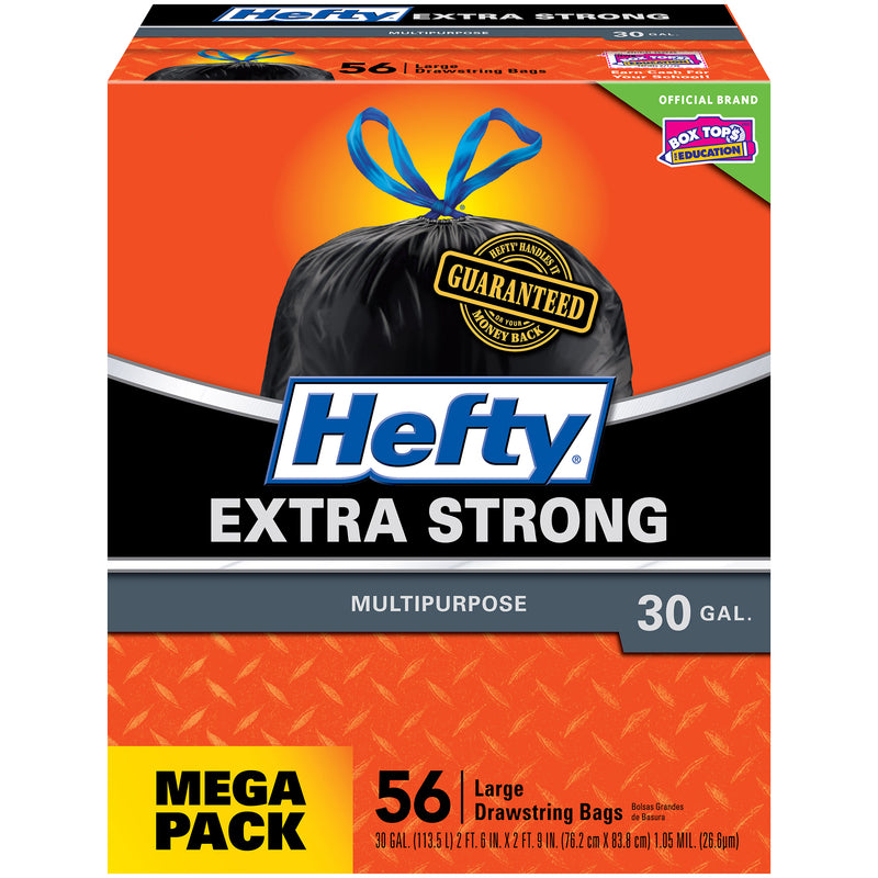 Hefty CinchSak 30 gal Trash Bags Drawstring 56 pk 1.05 mil
